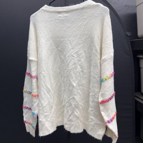 Pulse Boutique Cream Multicolored Knit Sweater - Picture 5 of 5